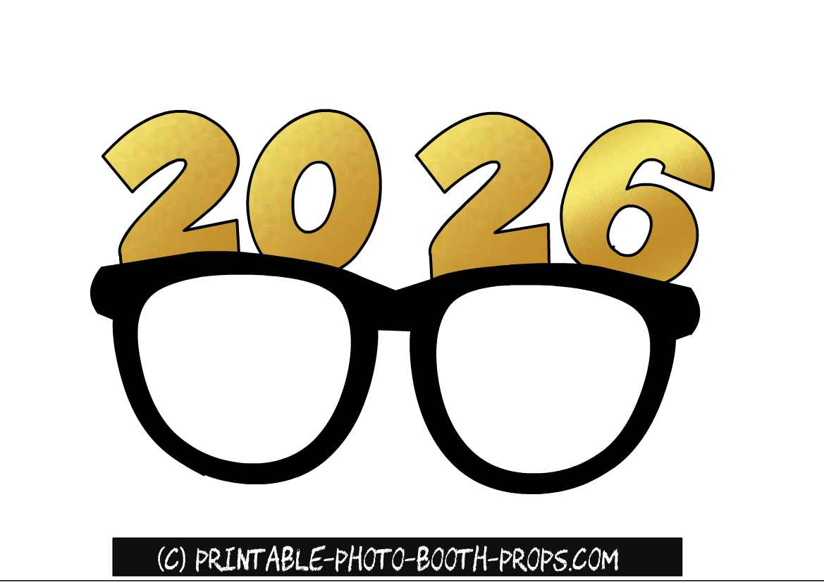 Free Printable New Year 2026 Photo Booth Props