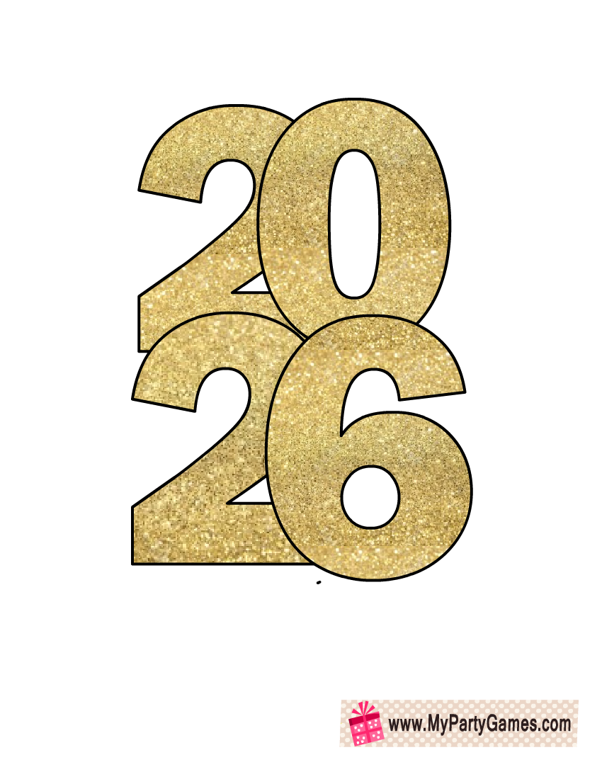 Free Printable New Year 2026 Photo Booth Props