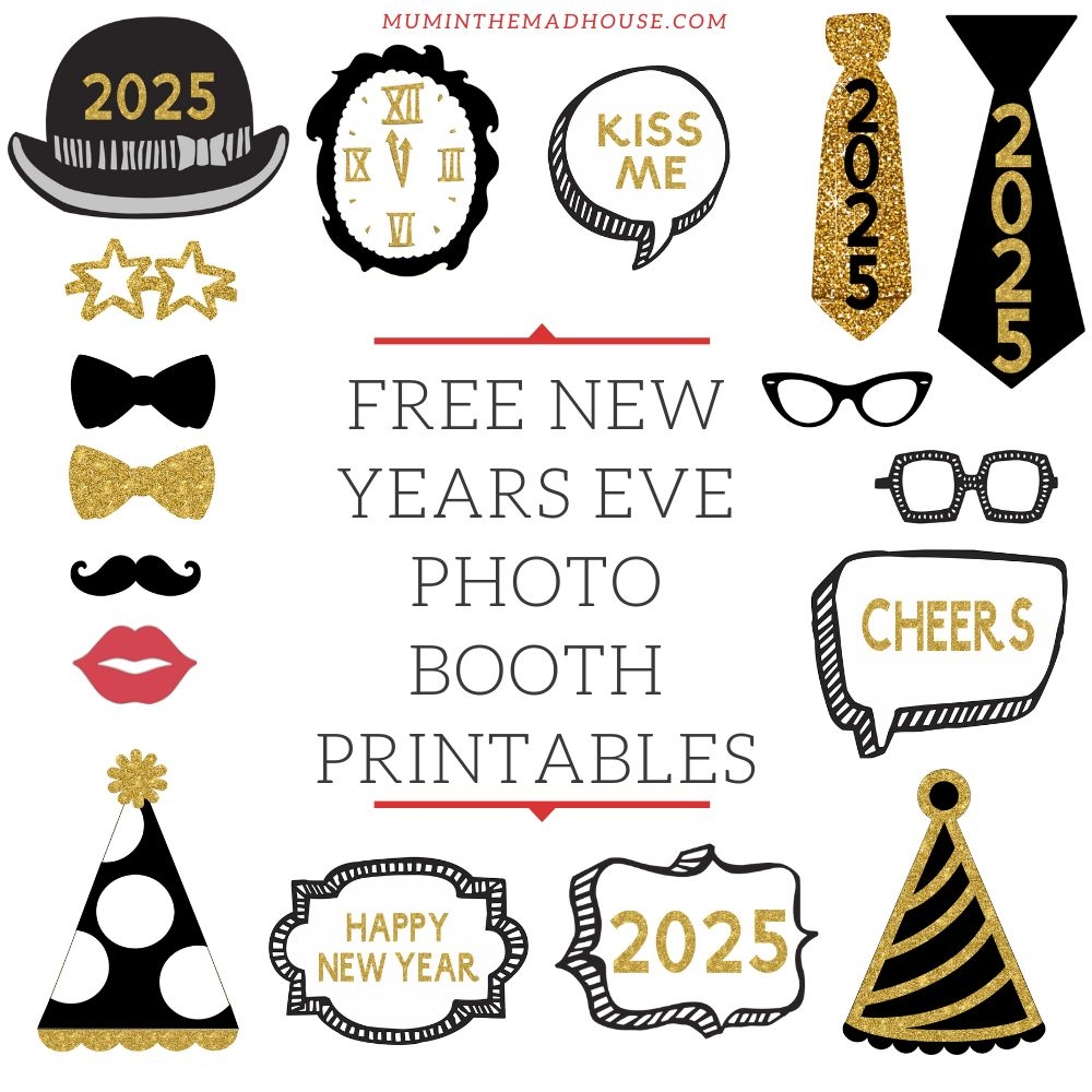 Free Printable New Years Eve Party Photo Booth Props