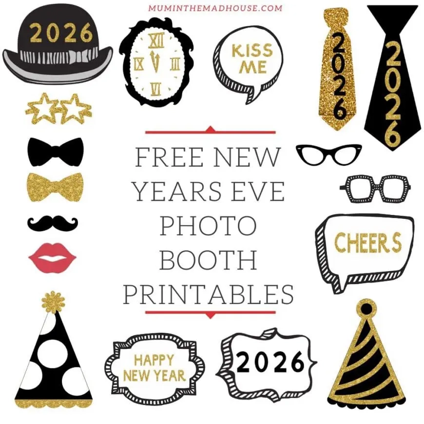Free Printable New Years Eve Party Photo Booth Props
