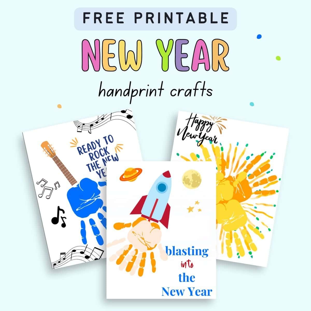 Free Printable New Years Handprint Craft