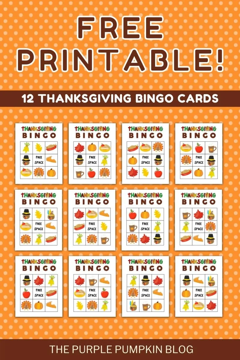 Free Printable Thanksgiving Bingo Cards