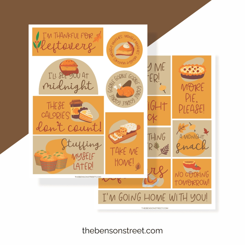 free printable thanksgiving food labels