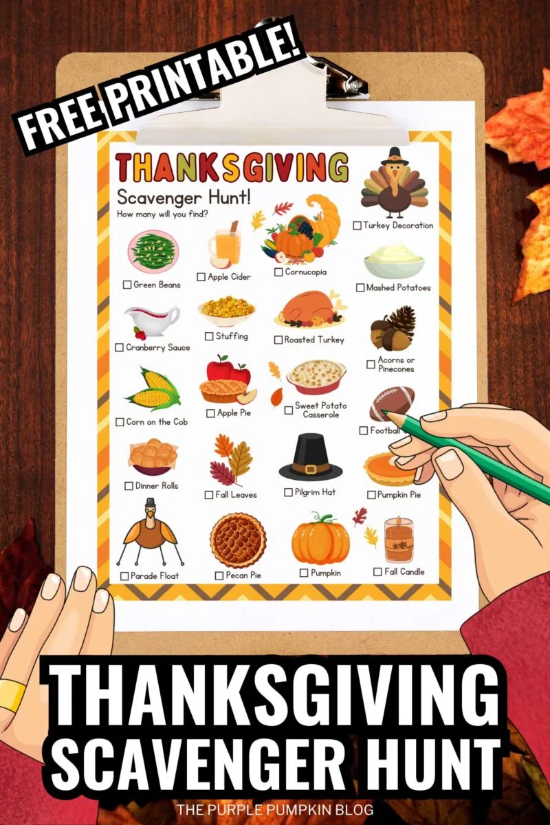 Free Printable Thanksgiving Scavenger Hunt