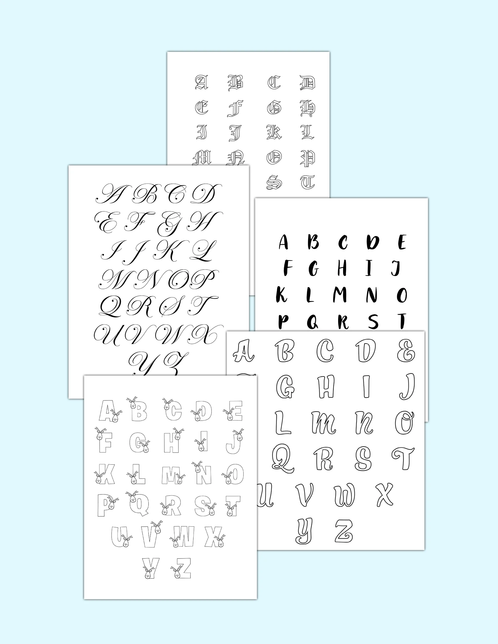 Free Printable Unique Alphabet Fonts Pdf Downloads