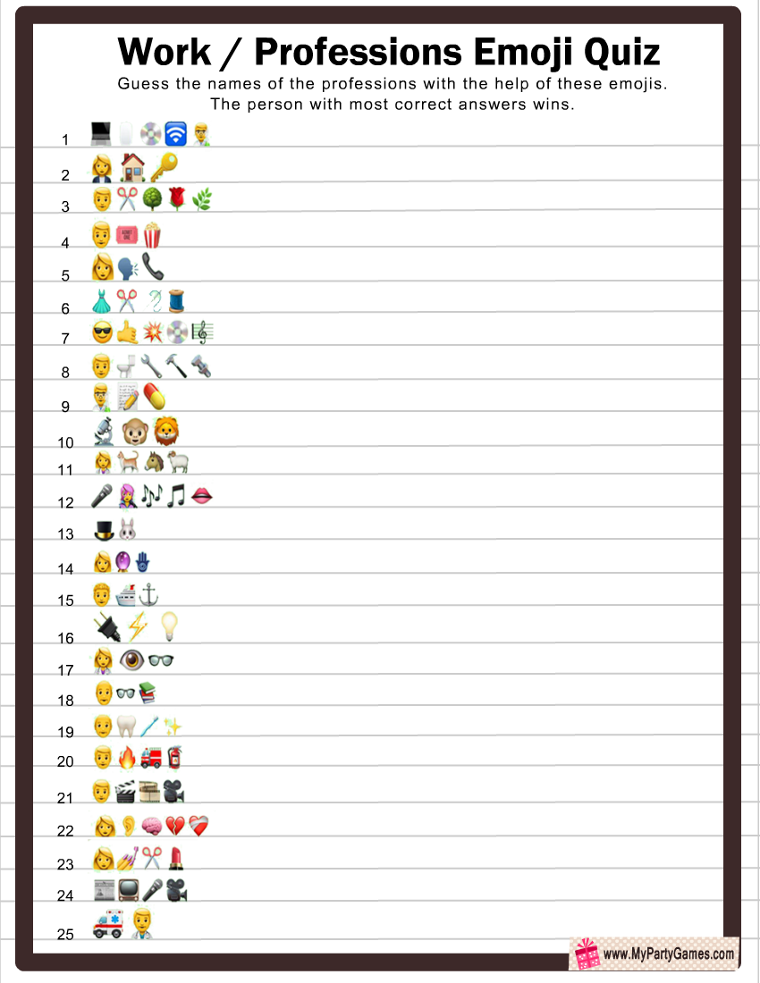 free printable emoji quiz with answers