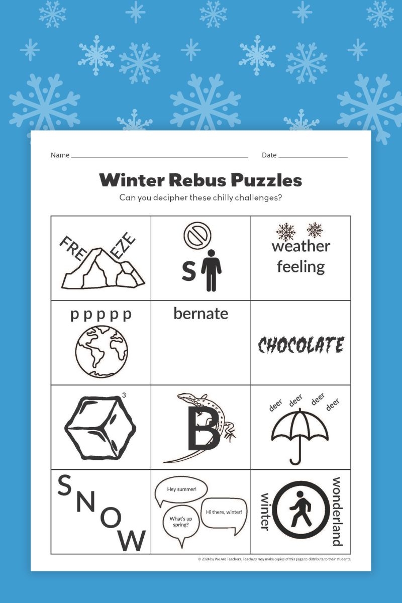 Free Winter Activities Bundle For Middle And High School