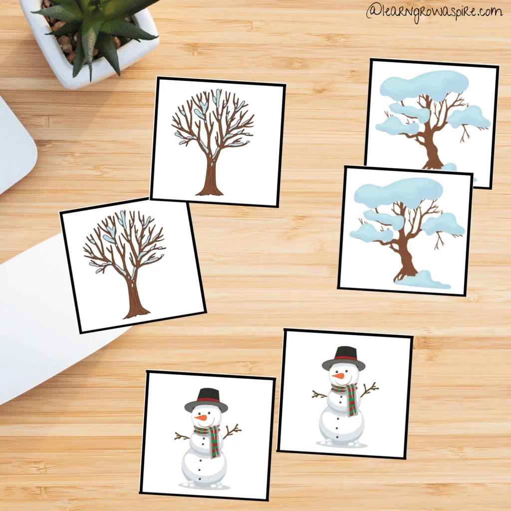 winter matching game printables winter matching game printables
