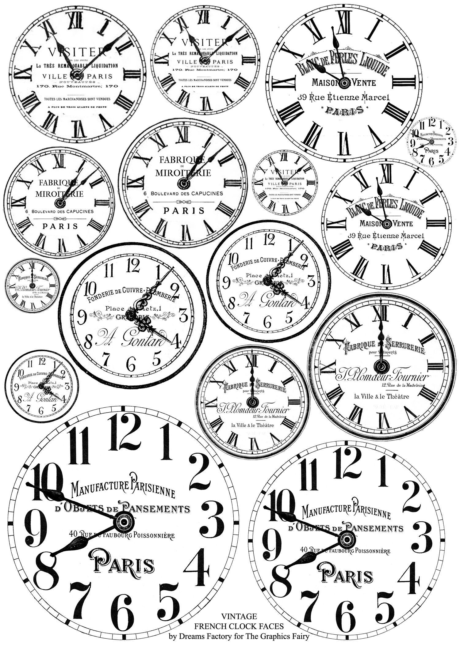 French Clock Faces Free Printable French Clock Faces Free Printable