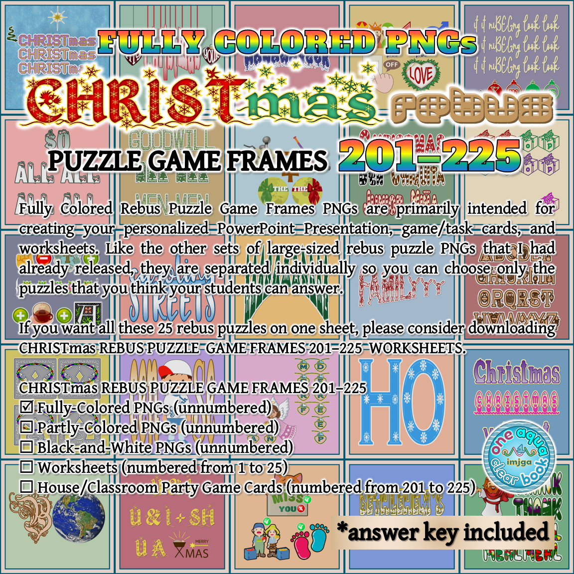 christmas picture puzzle game answers printable