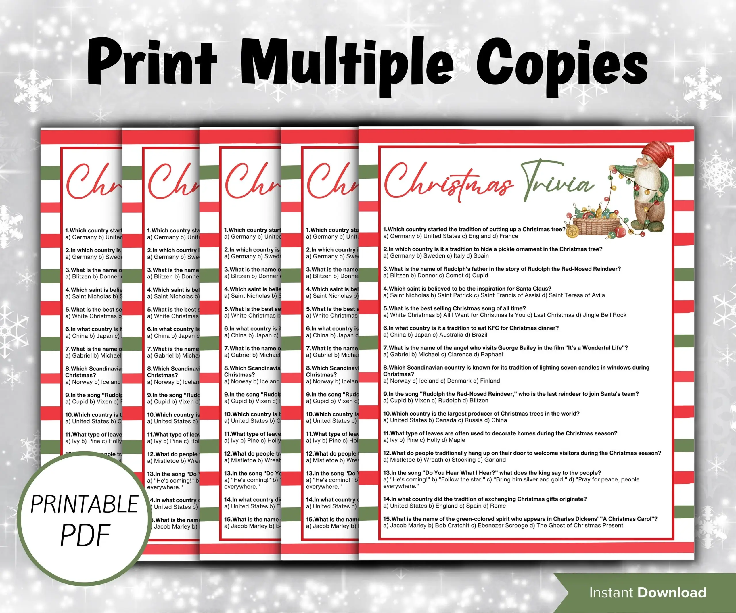 Fun Christmas Trivia Game Printable 58905