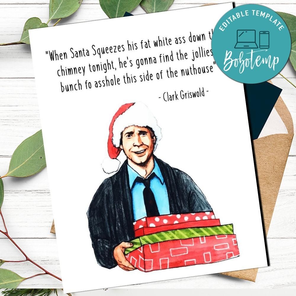 Funny Christmas Card Template Printable Instant Download Funny Christmas Card Template Printable Instant Download