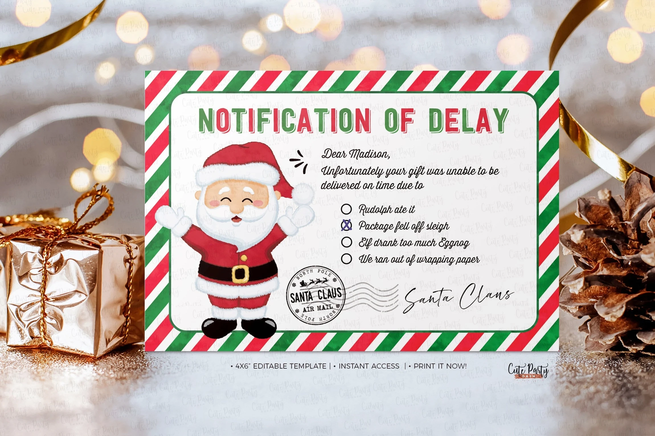 belated christmas card printable