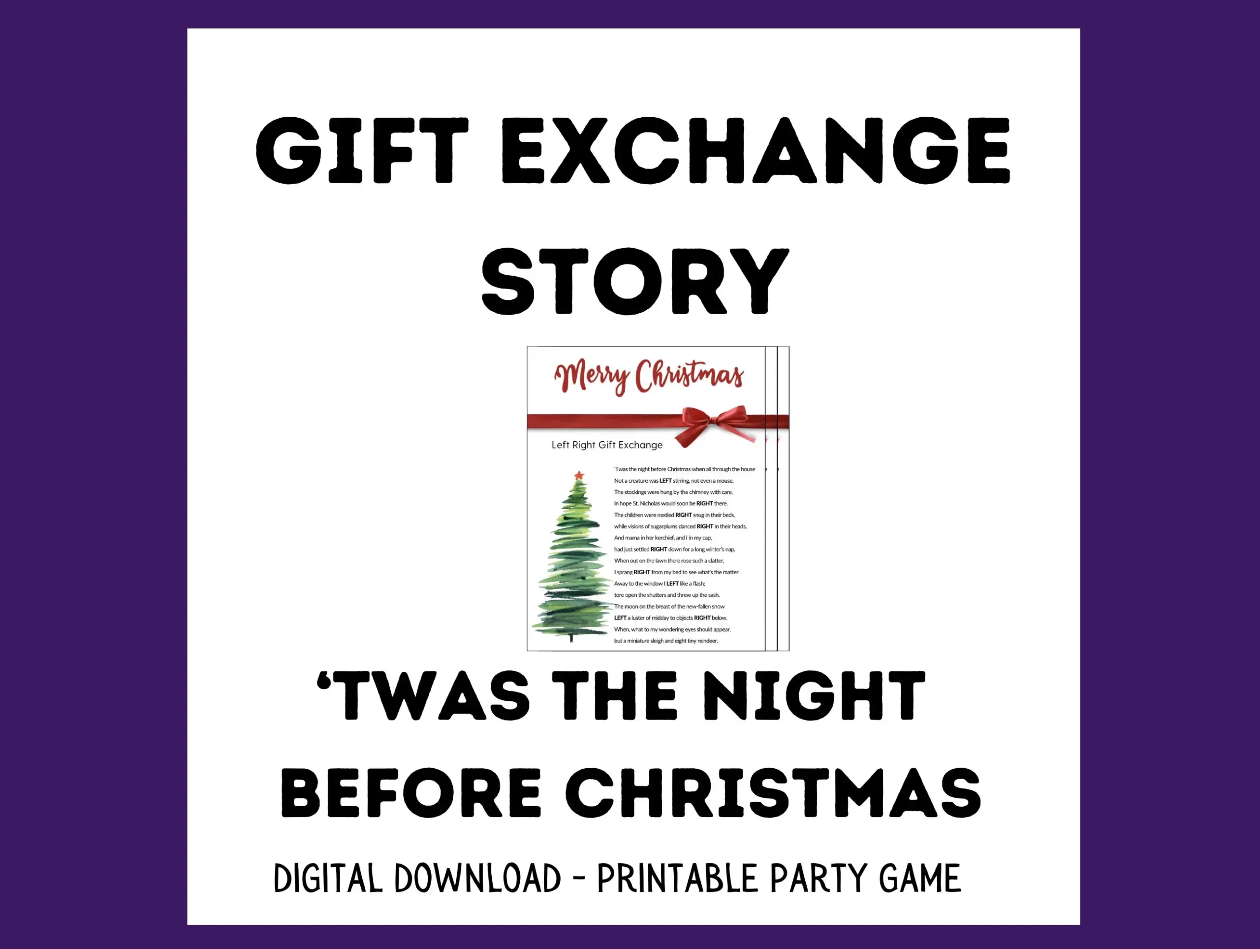 twas the night before christmas left right game free printable