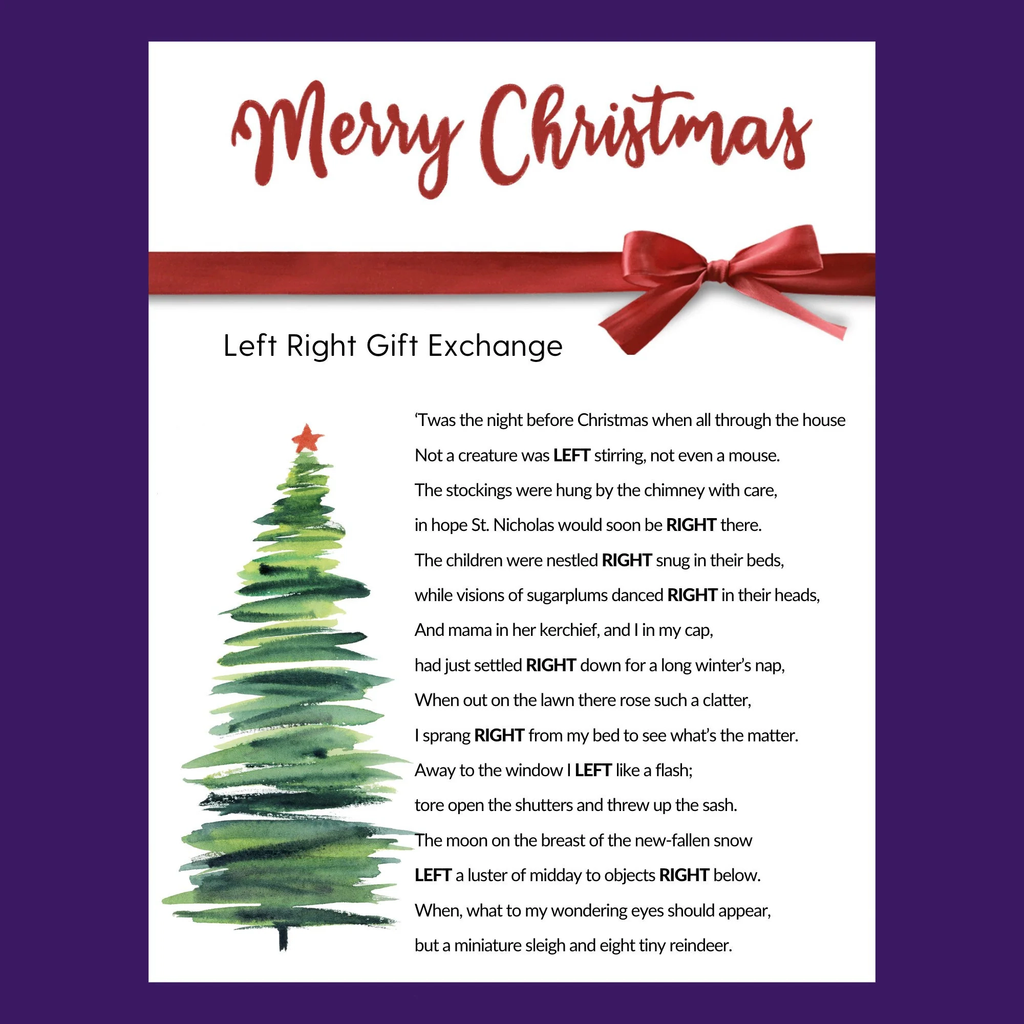 Gift Exchange Game Twas The Night Before