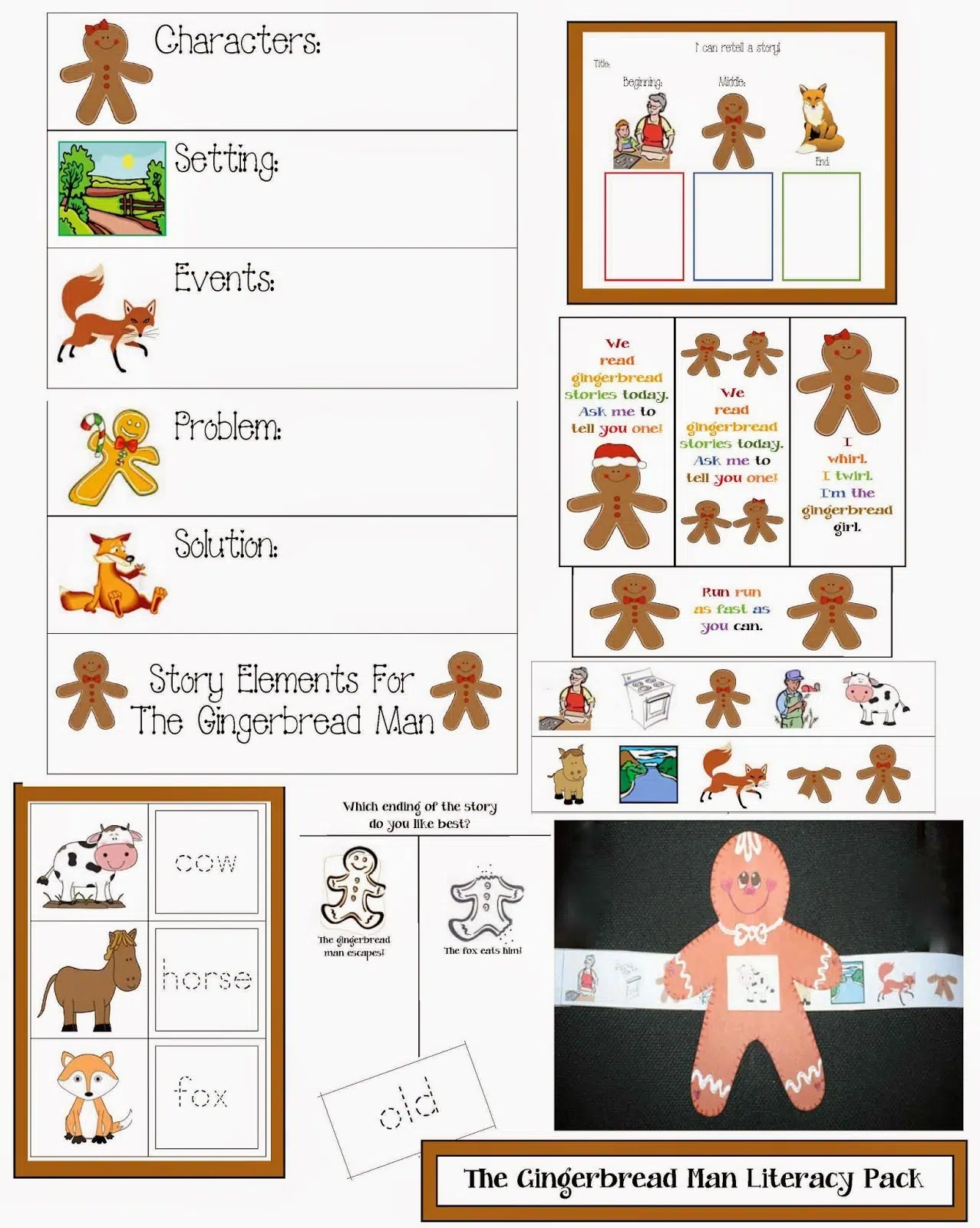 Gingerbread Man Literacy Packe