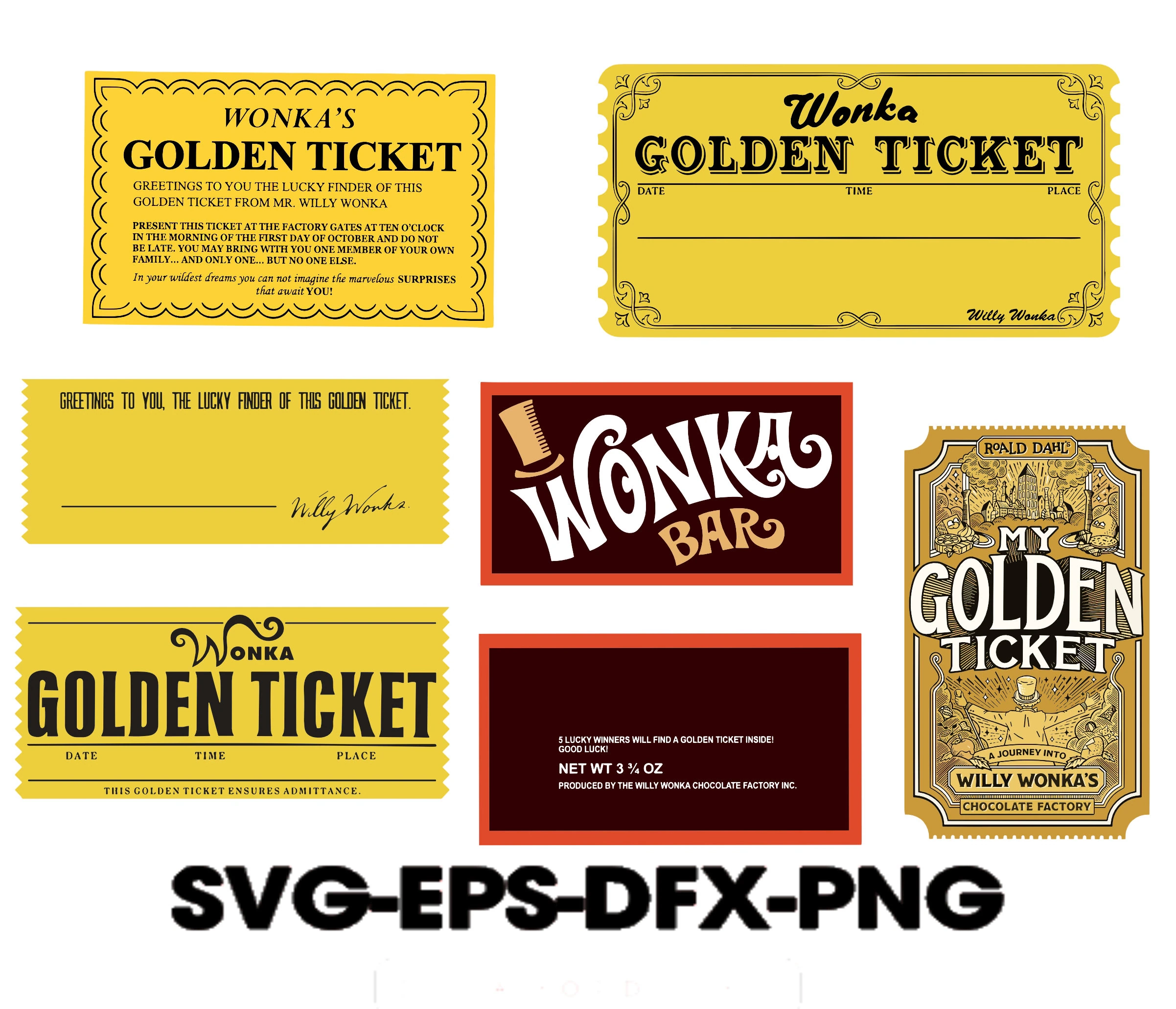 willy wonka golden ticket free printable