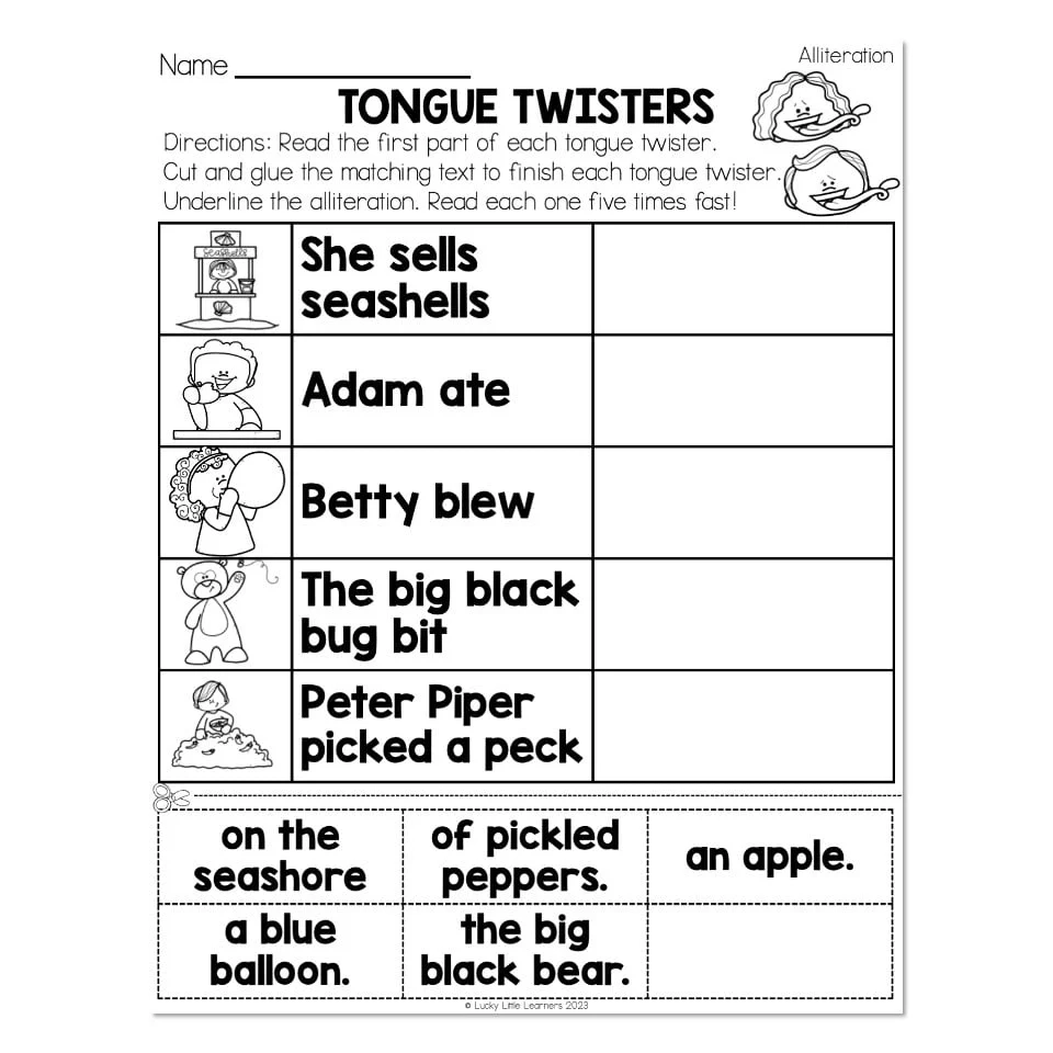 free printable tongue twisters