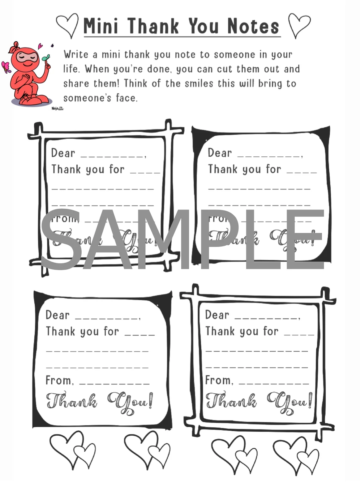 Grateful Ninjas Thank You Cards