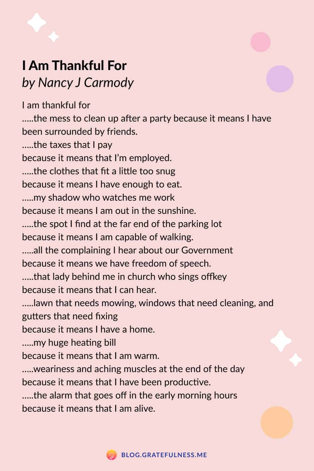 Gratitude Poems