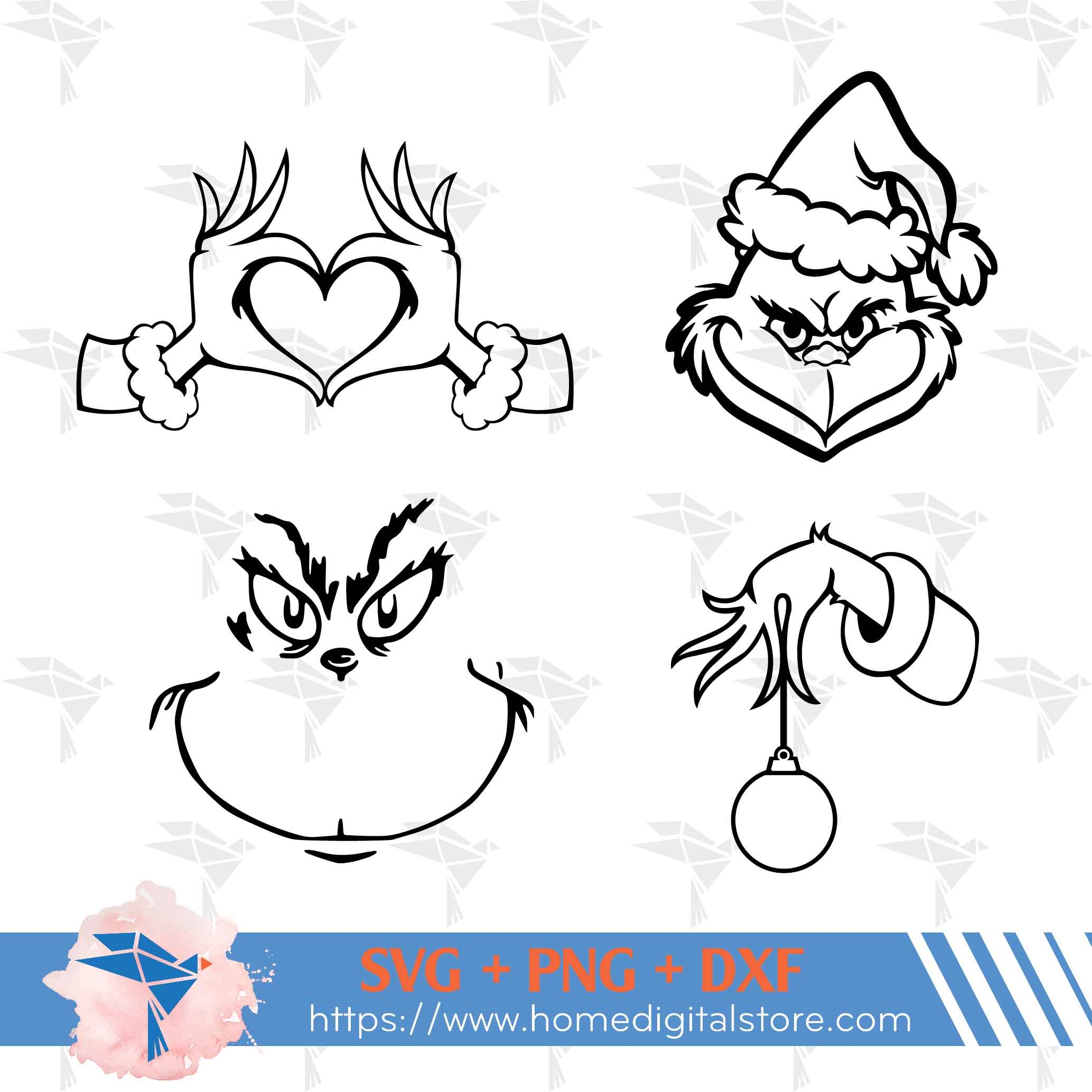 Grinch Outline Svg Png Dxf Grinch Outline Svg Png Dxf