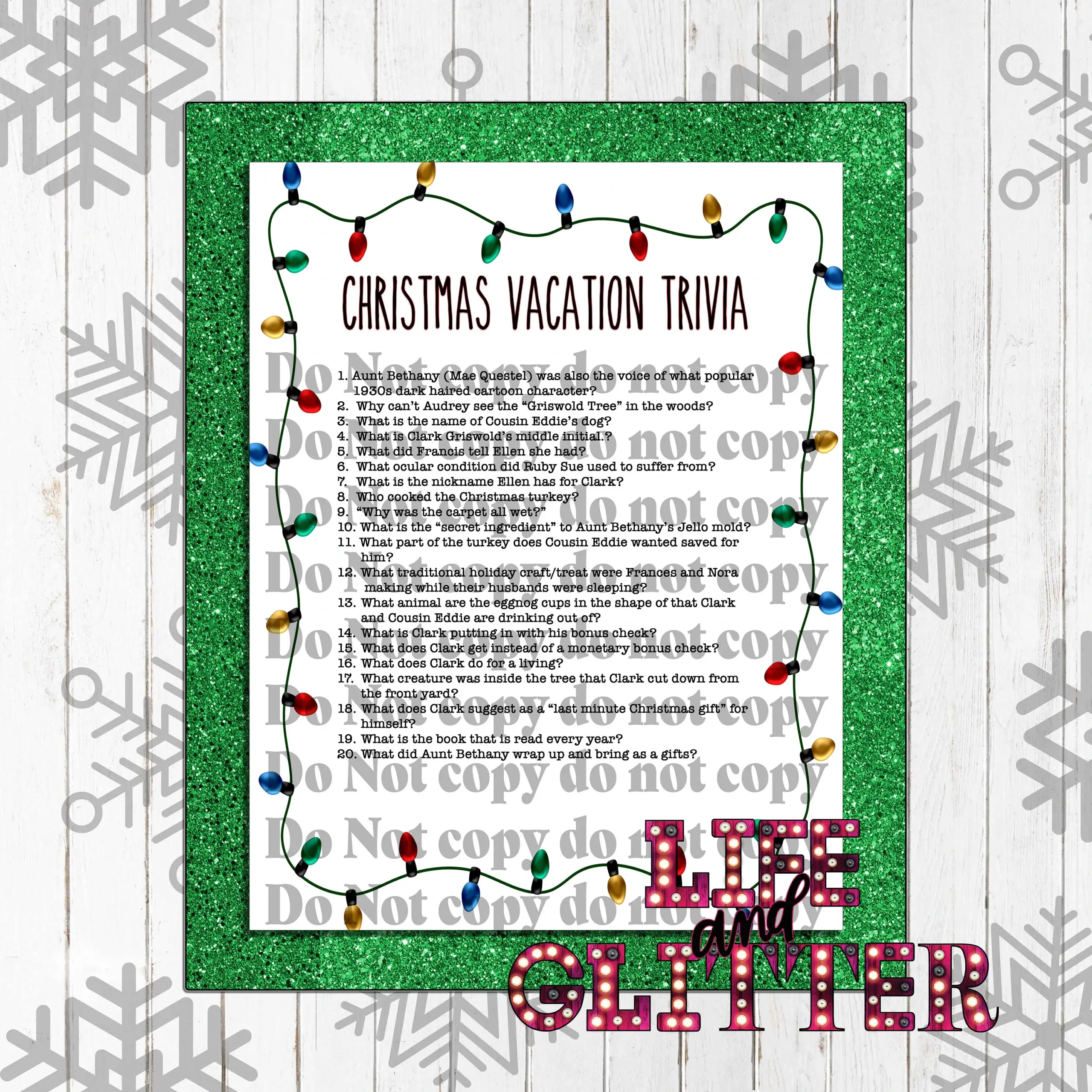 Griswold Trivia Game