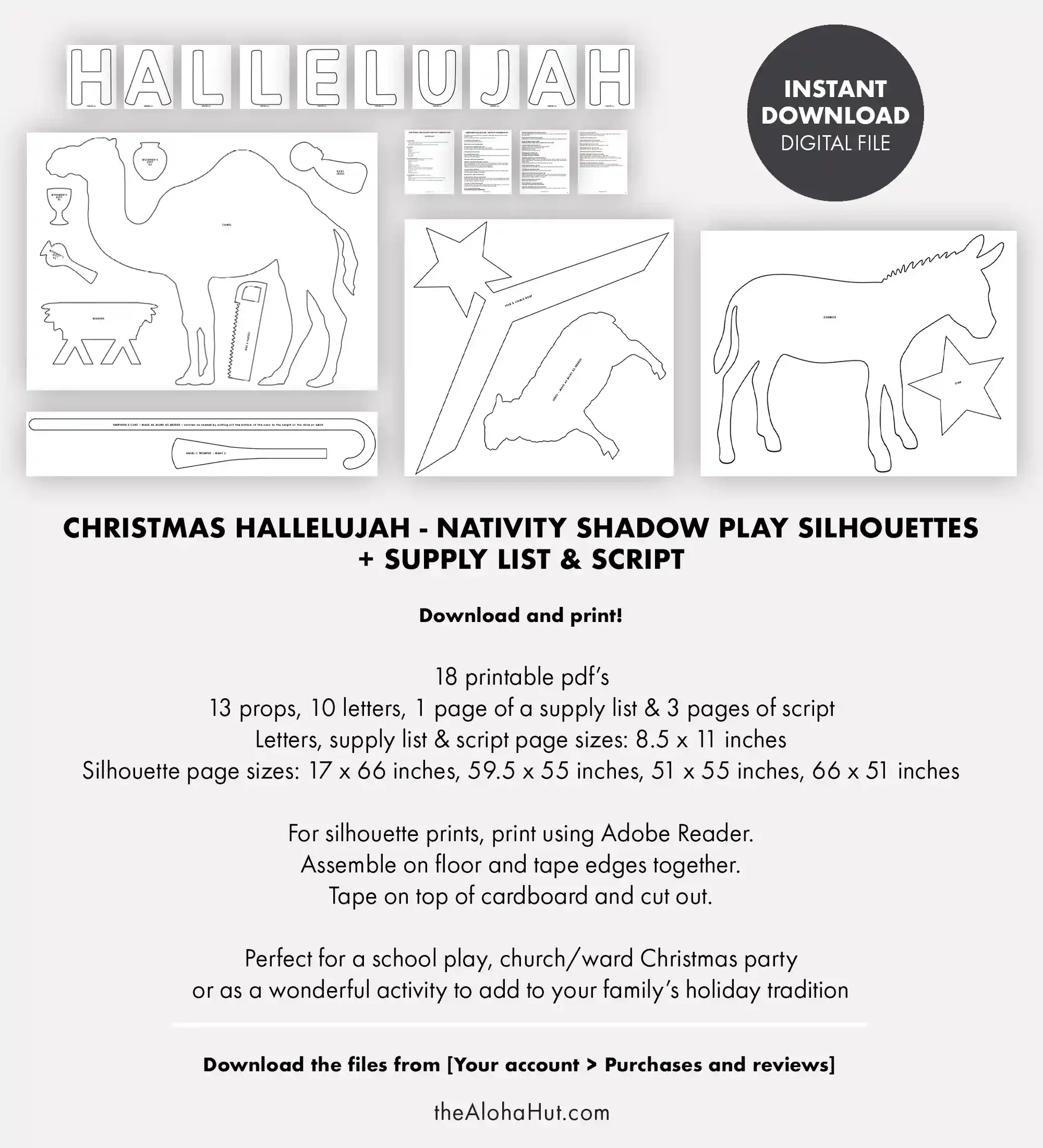 Hallelujah Nativity Christmas Shadow Play Program