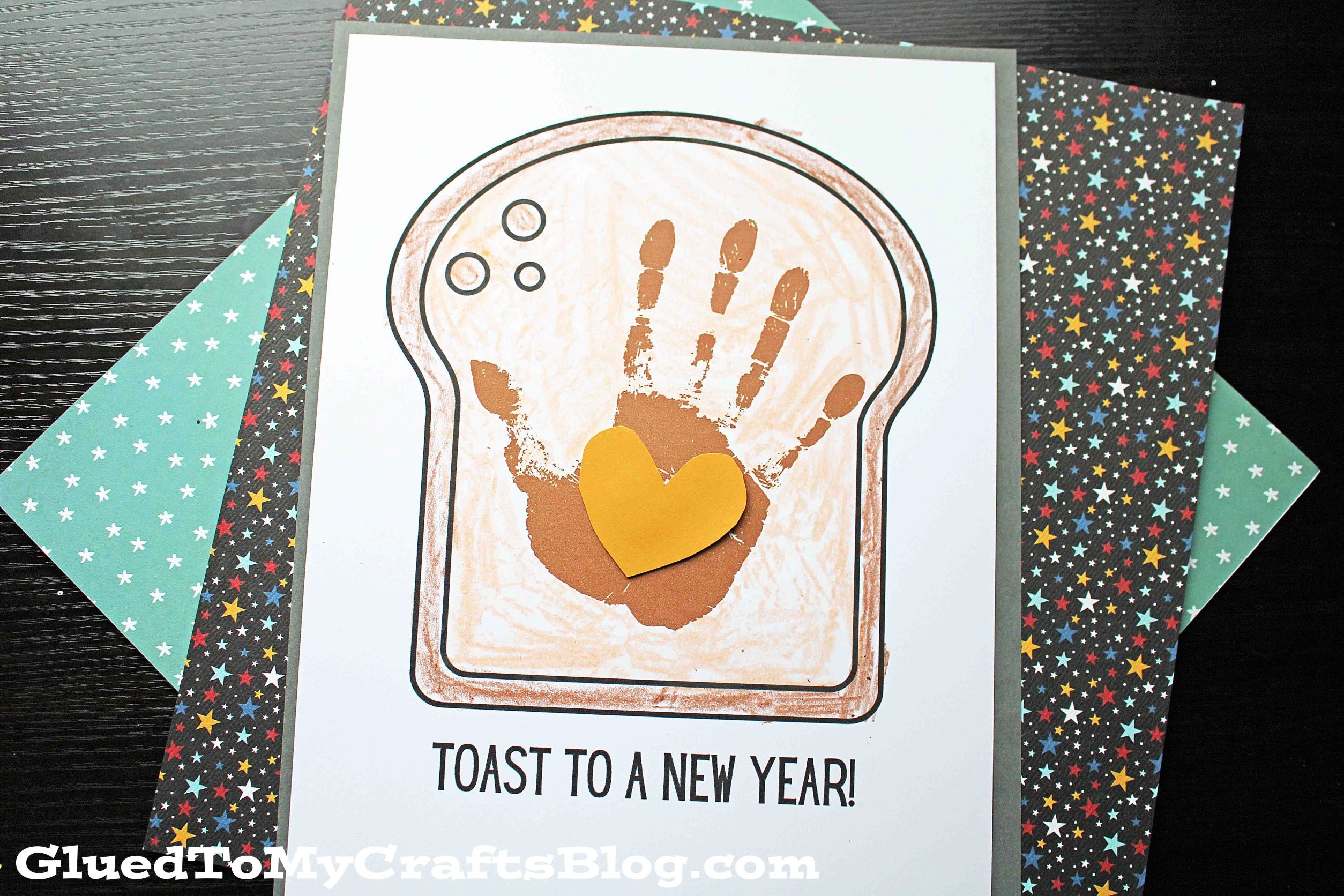 Handprint Toast To A New Year