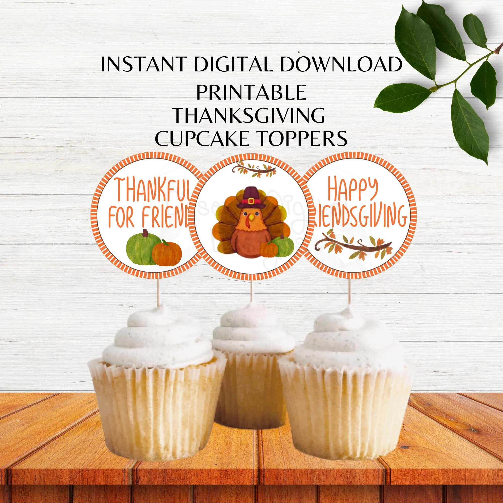 Happy Friendsgiving Cupcake Toppers Happy Friendsgiving Cupcake Toppers