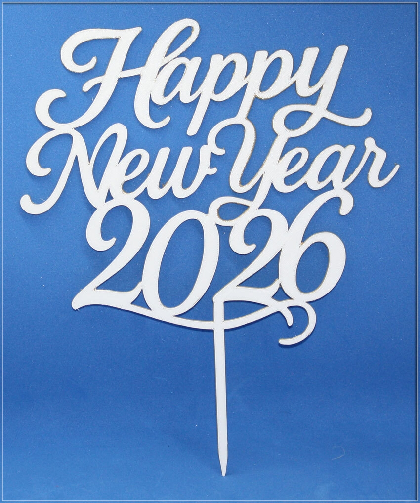 Happy New Year 2026 Cake Topper