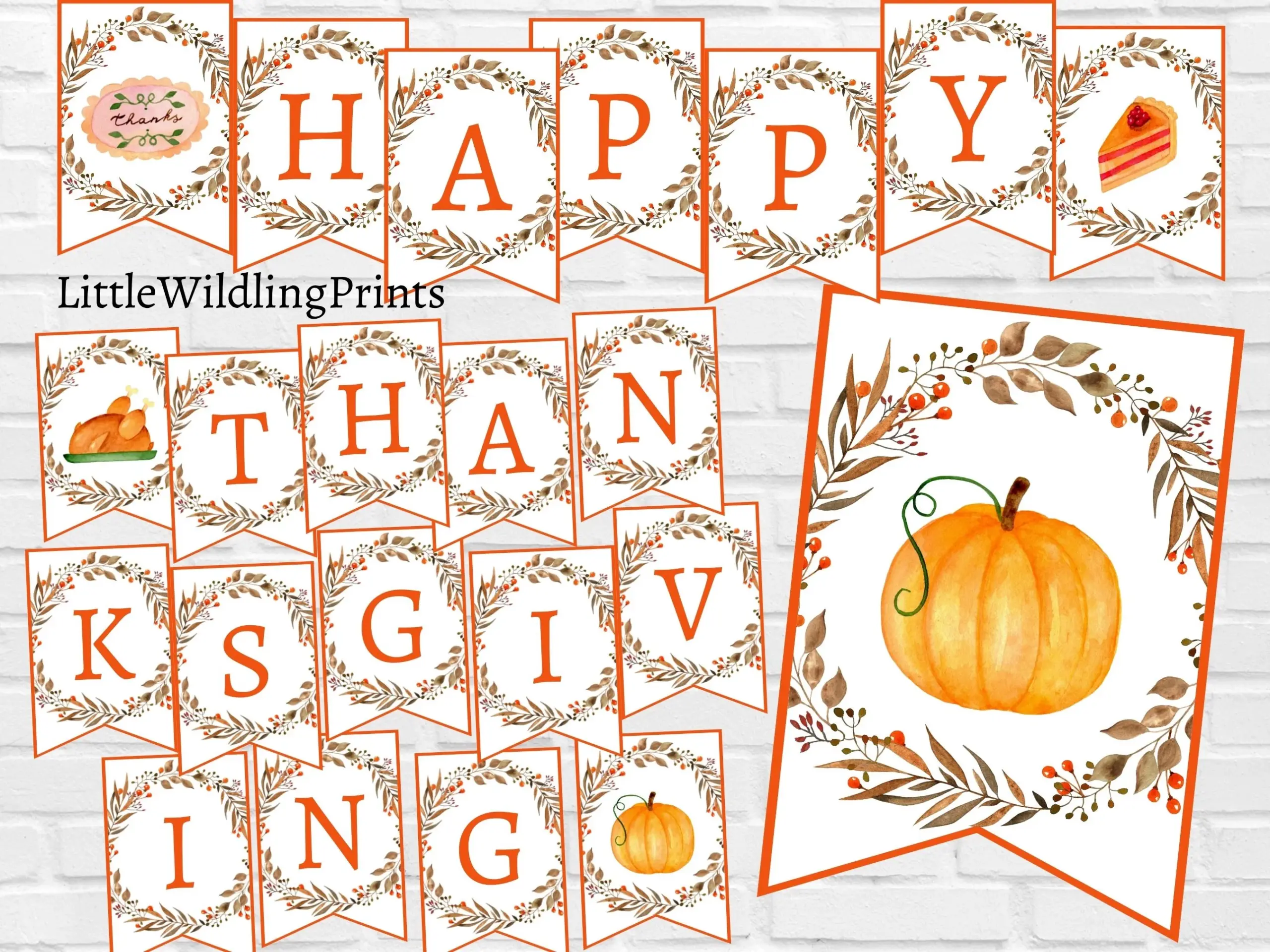 Happy Thanksgiving Banner Printable