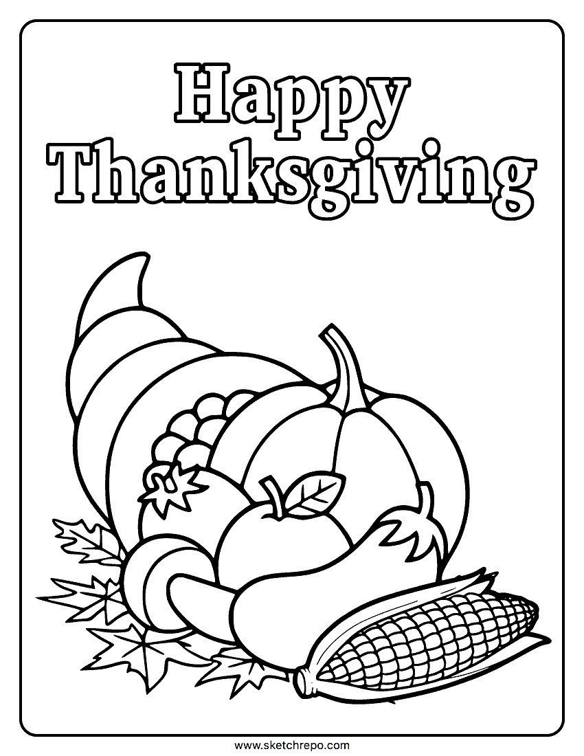 Happy Thanksgiving Coloring Page