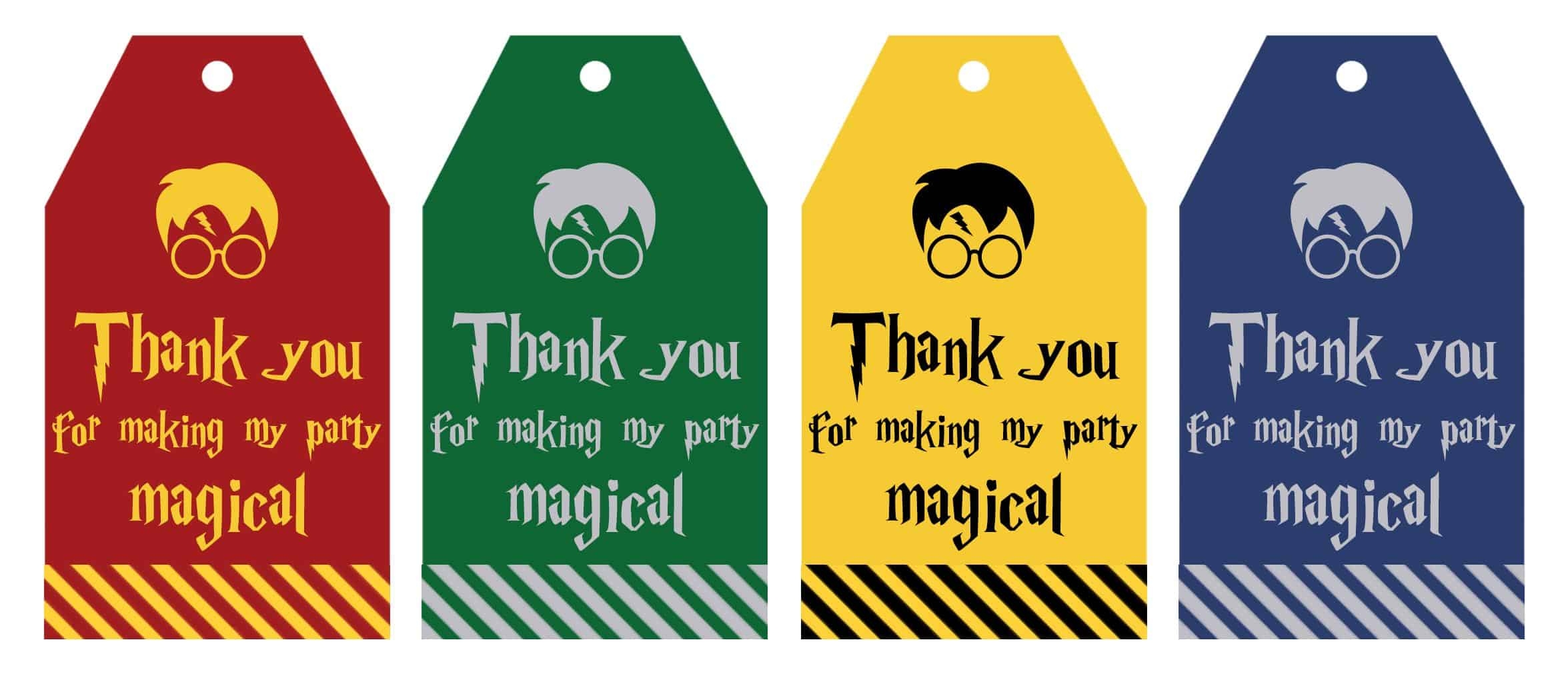 Harry Potter Party Favor Gift Tags