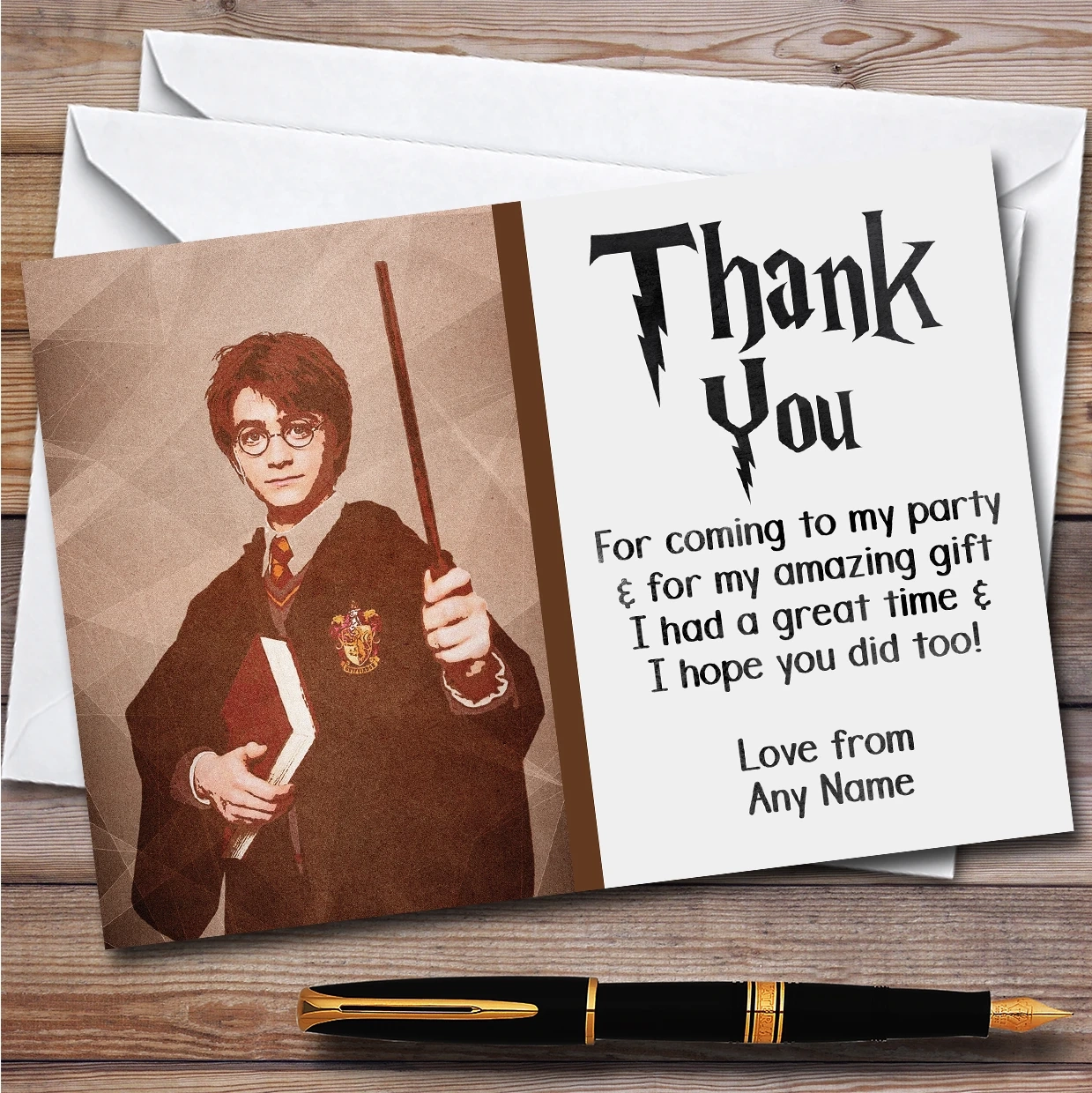 Harry Potter Retro Fade Childrens Personalized Birthday Party Thank You Cards Harry Potter Retro Fade Childrens Personalized Birthday Party Thank You Cards