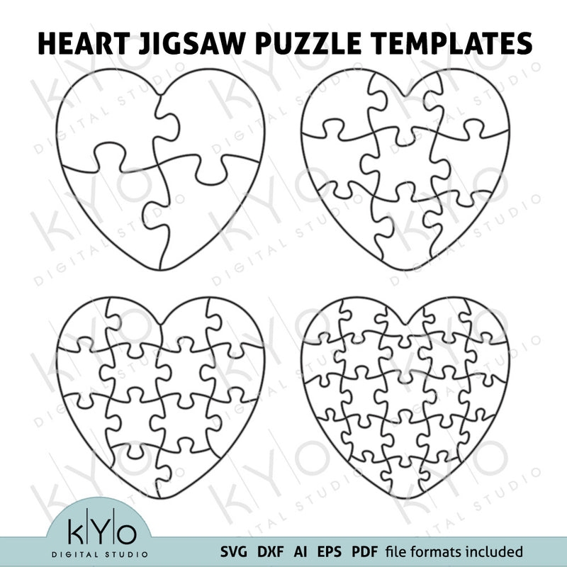 free printable heart puzzle template