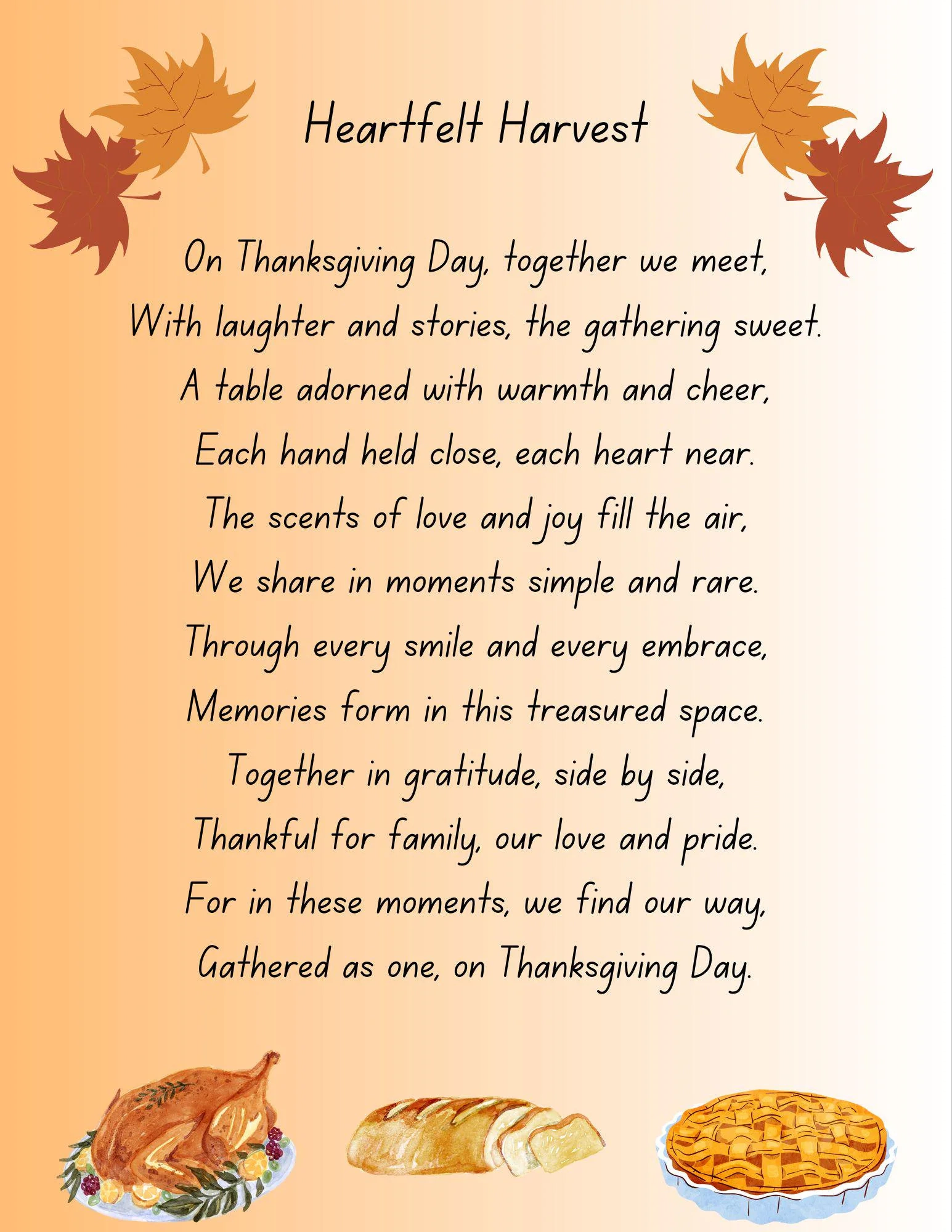 Heartfelt Harvest Thanksgiving Poem Heartfelt Harvest Thanksgiving Poem