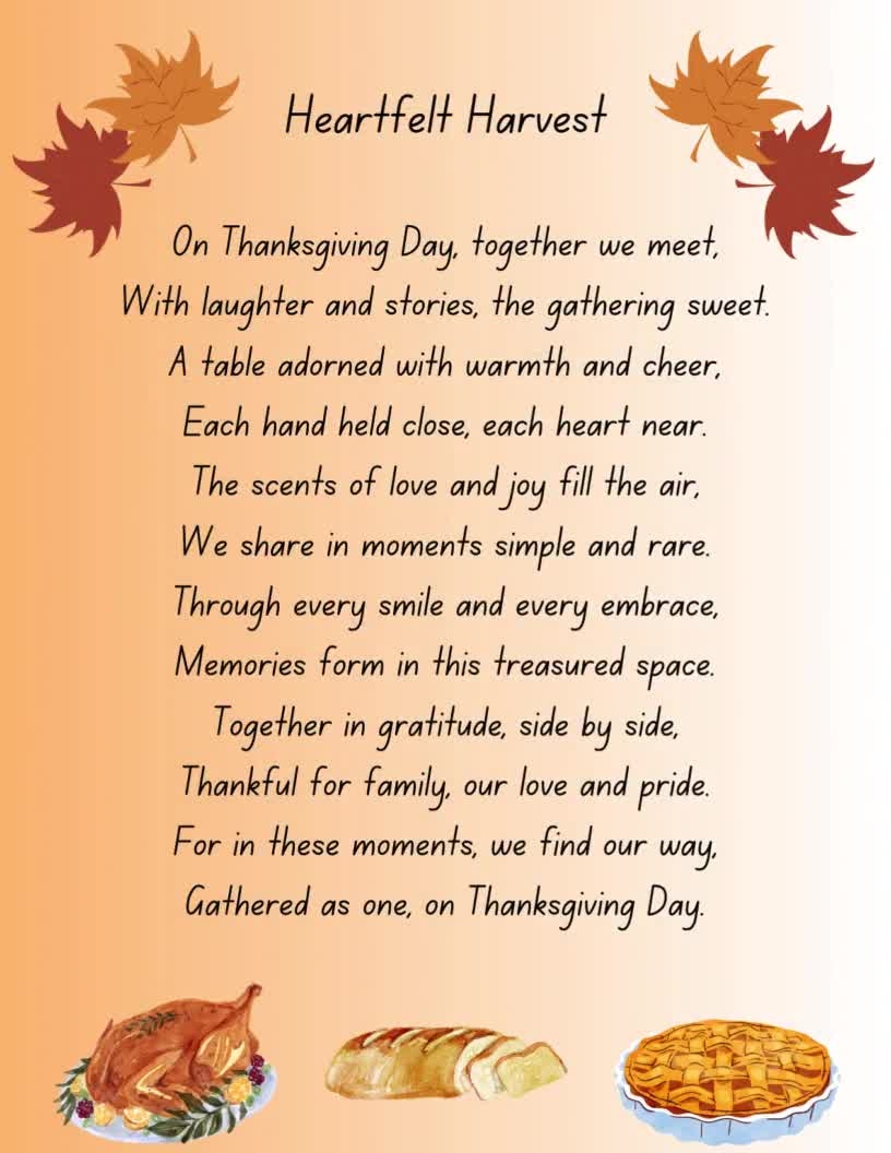 Heartfelt Harvest Thanksgiving Poem