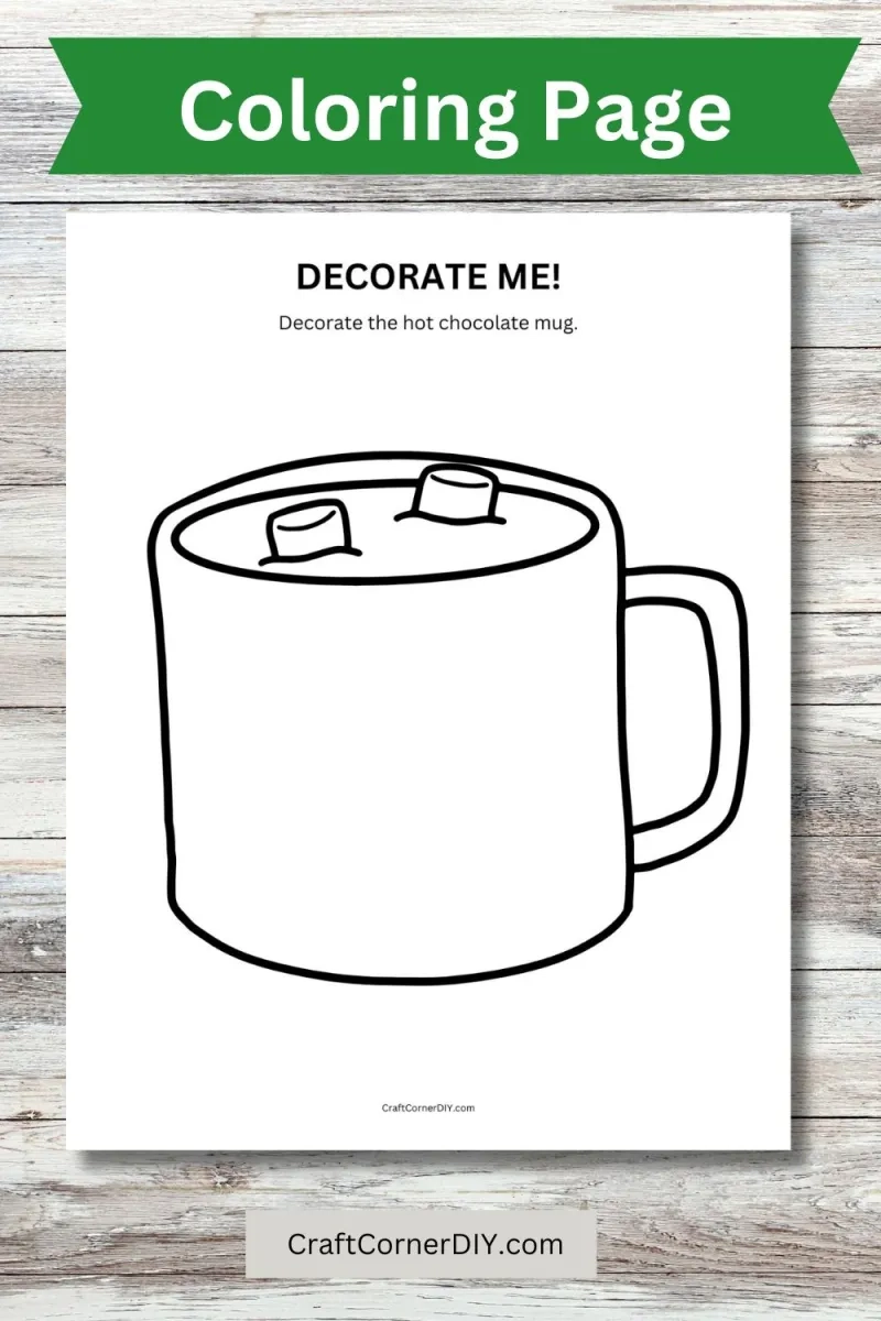 Hot Chocolate Coloring Page