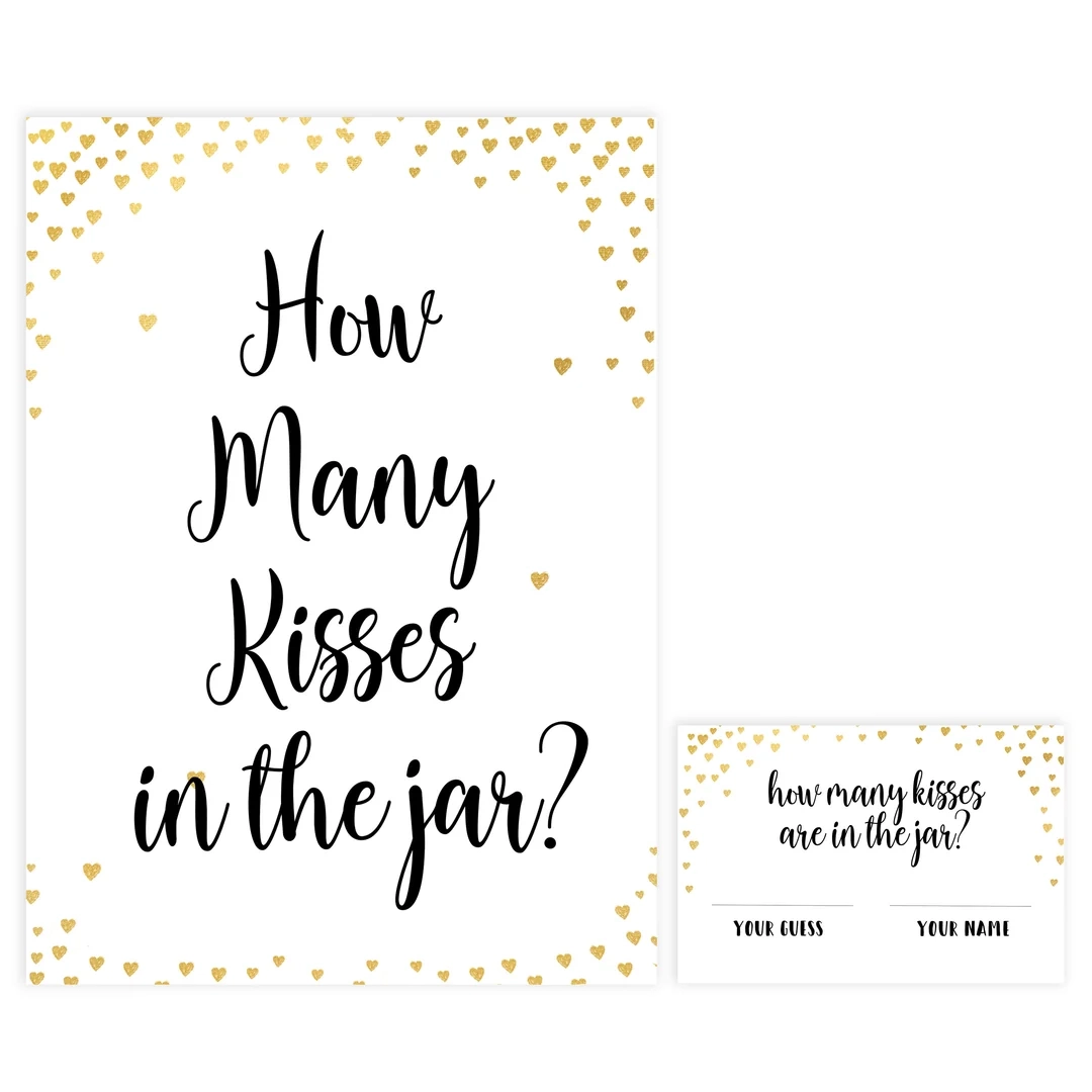 How Many Kisses In The Jar Gold Hearts How Many Kisses In The Jar Gold Hearts