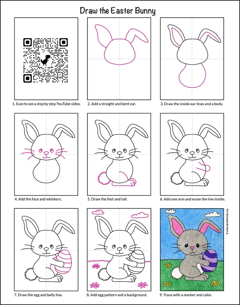 How To Draw The Easter Bunny