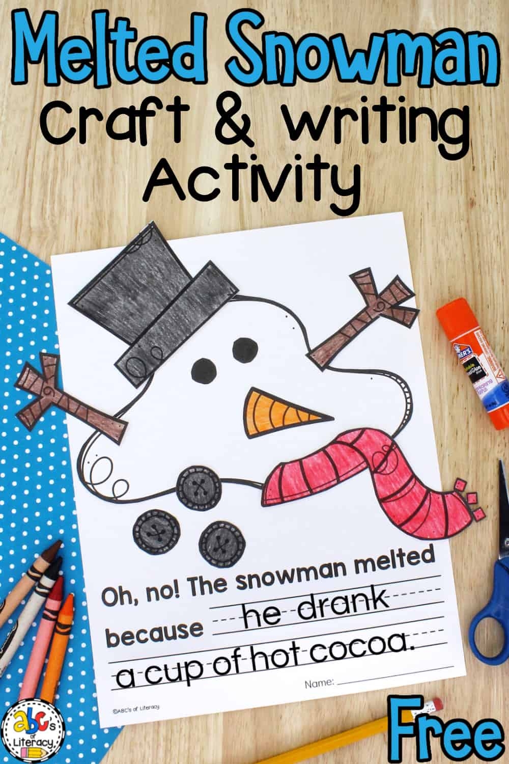 melted snowman craft printable