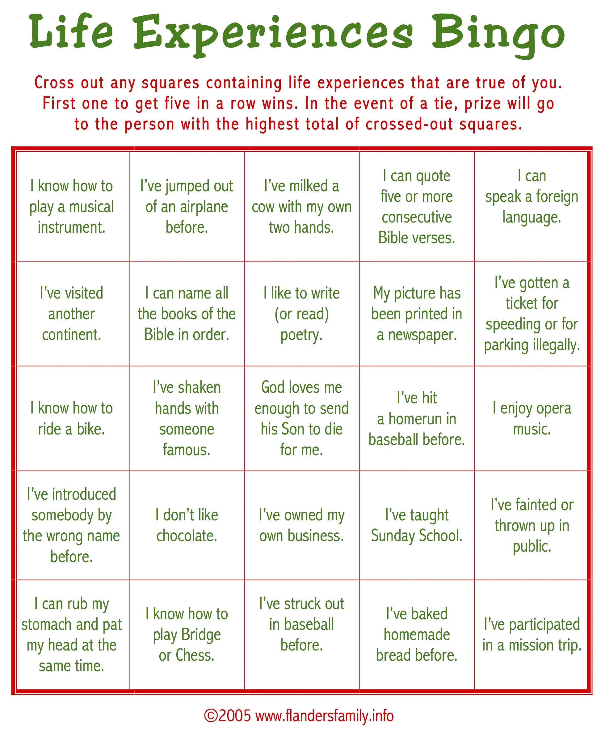 Ice Breaker Bingo Free Printable