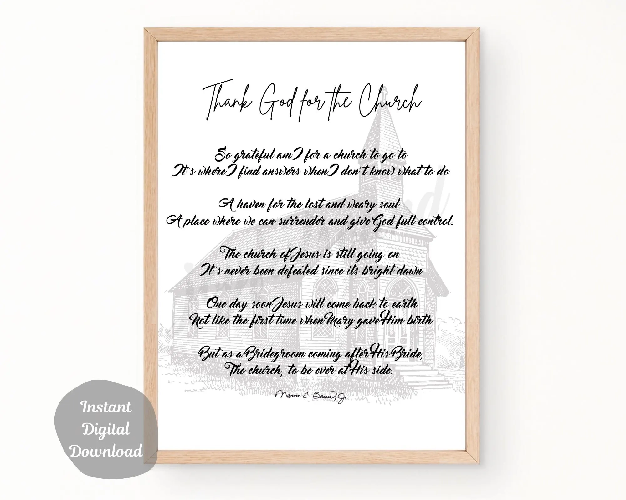 Inspirational Printable Poem Pastor Gift