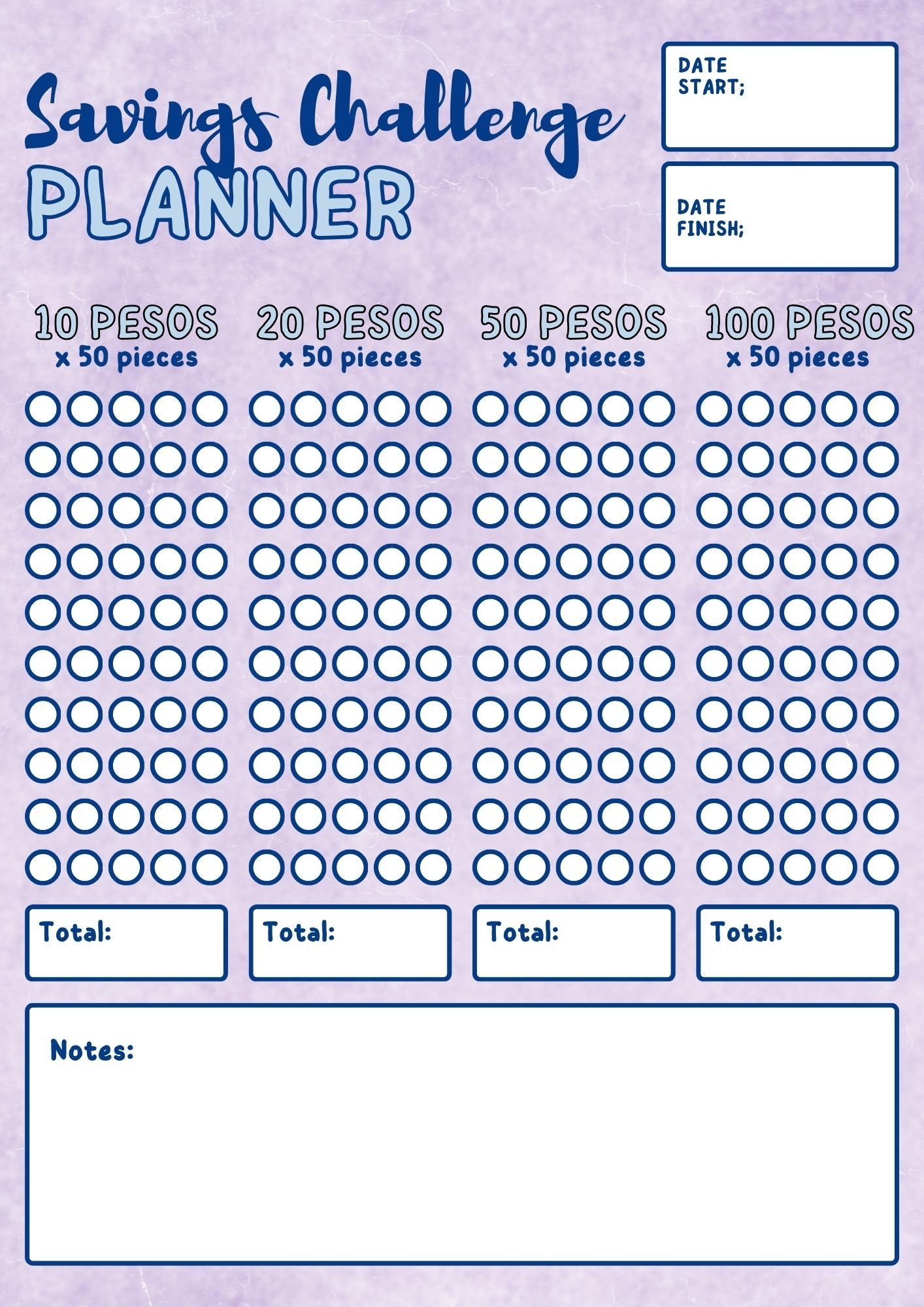 Ipon Challenge Printable Ipon Challenge Printable