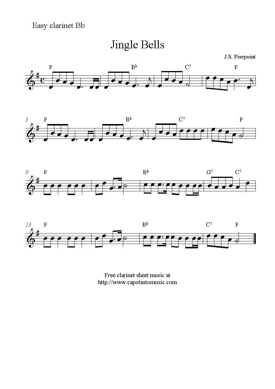 Jingle Bells Free Christmas Clarinet Jingle Bells Free Christmas Clarinet