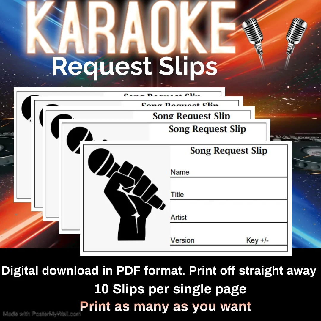 free karaoke slips printable free karaoke slips printable