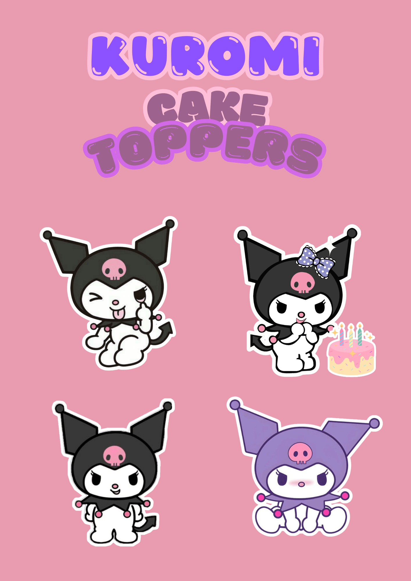 Kuromi Printable Cake Toppers