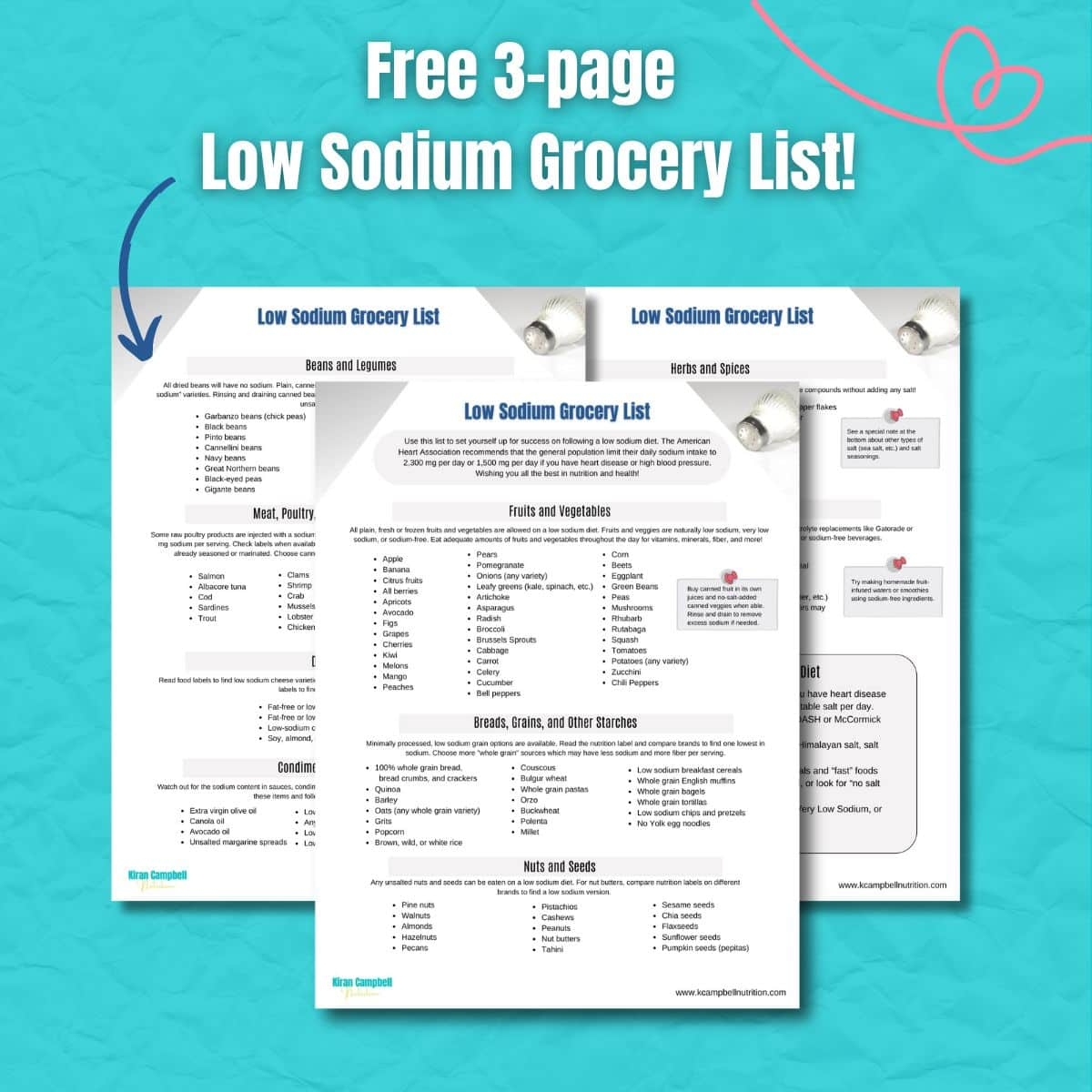 Low Sodium Grocery List