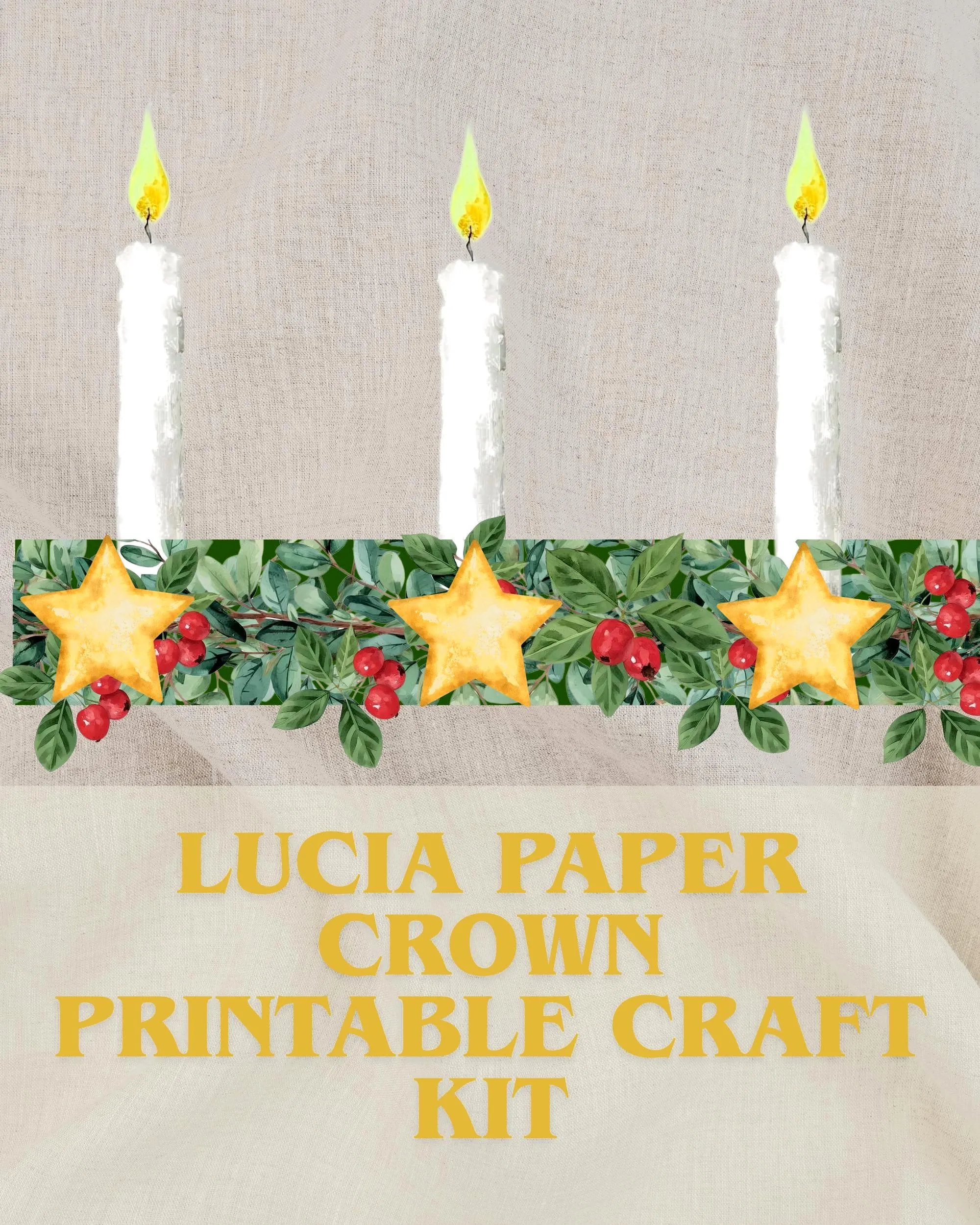 Lucia Paper Crown Printable Scandinavian