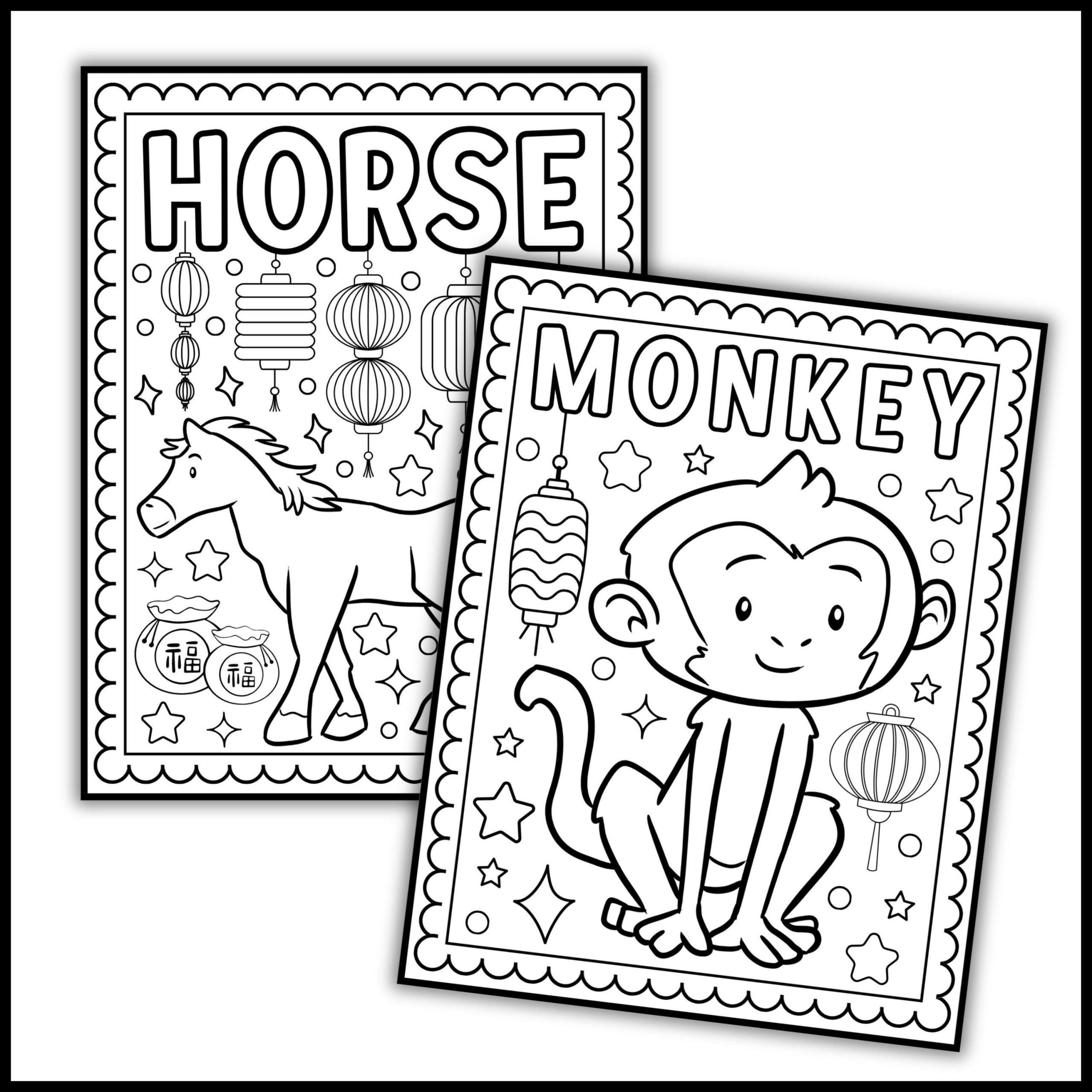 Lunar New Year Coloring Pages Chinese New Year Zodiac Animals Coloring Sheets Lunar New Year Coloring Pages Chinese New Year Zodiac Animals Coloring Sheets
